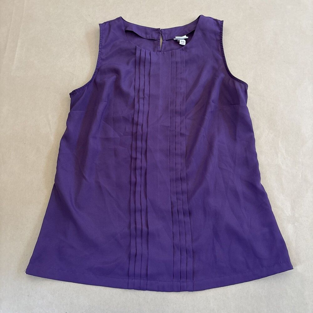 Merona Purple Blouse Shell Womens M Chiffon Minimalist Basic Office Career
